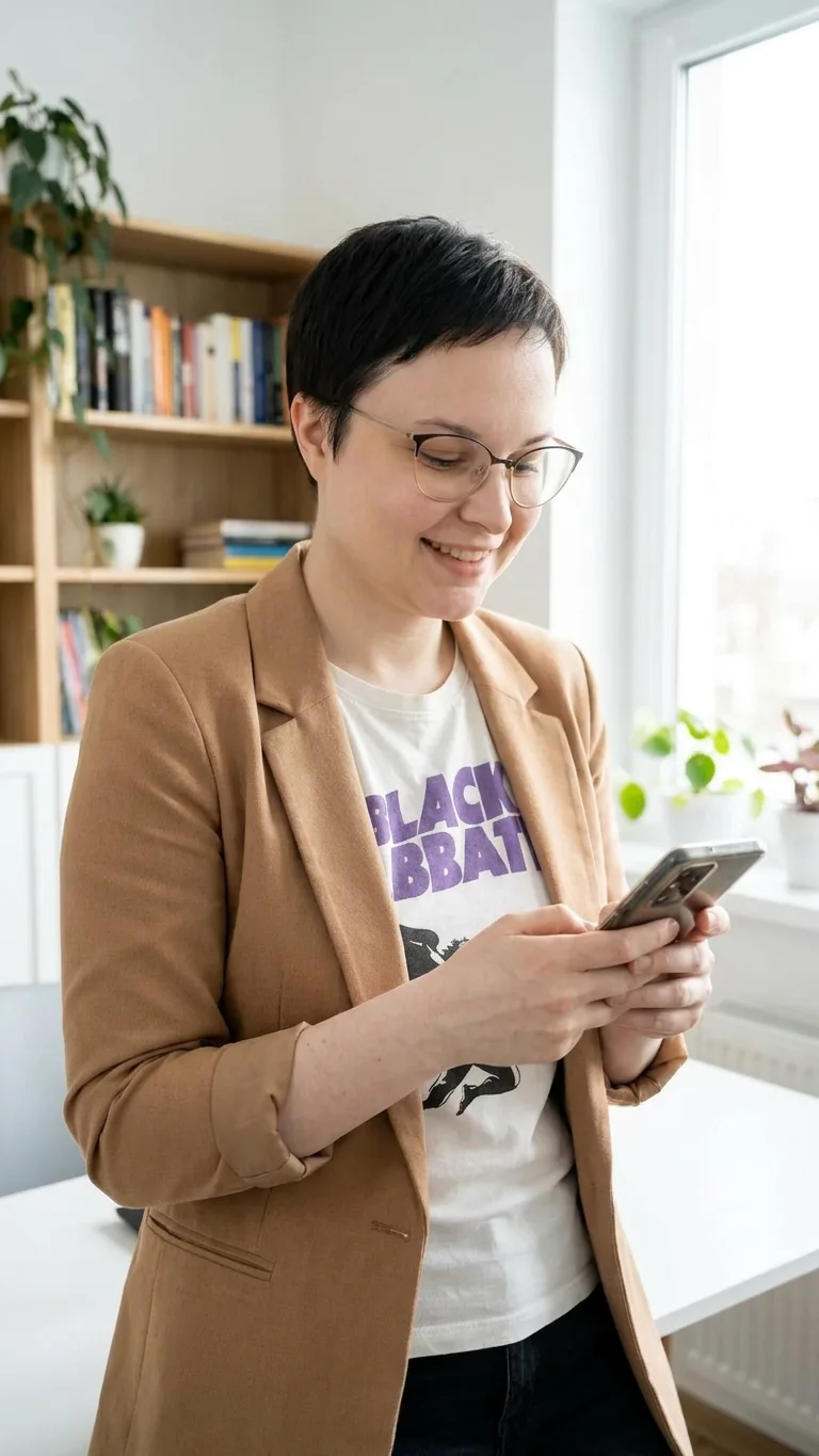 Magdalena Buraczyńska z telefonem